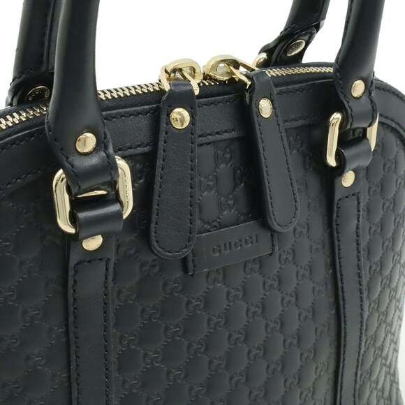 GUCCI Micro Guccissima Handbag/Shoulder Bag in Black Leather (449654) - Picture 6 of 10